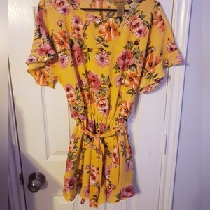 Wrangler, small, yellow floral romper
